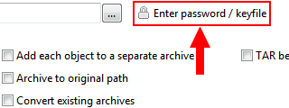 create password protected file with peazip