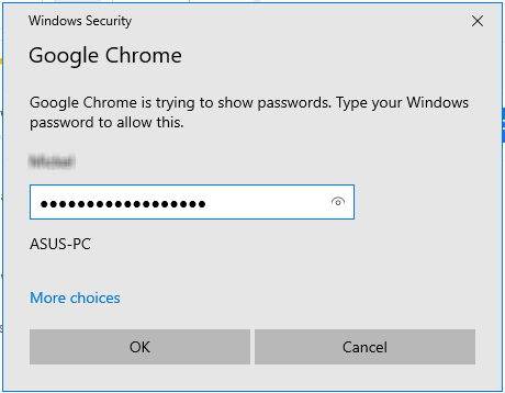 windows 10 finding your google chrome saved passwords