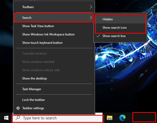 how to remove search bar from desktop