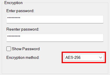 7-Zip encryption method