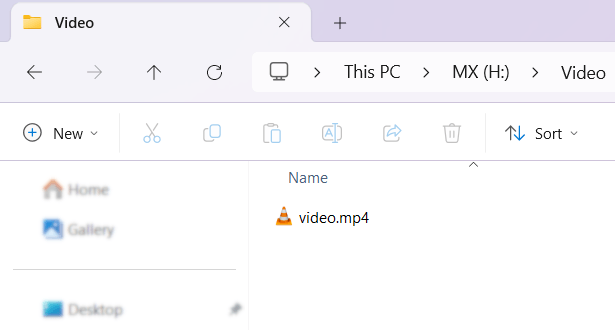 A video in the Video folder on a USB flash drive