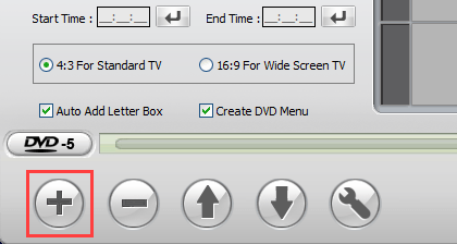 Add video button in WinX DVD Author