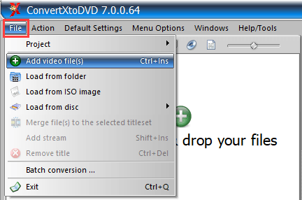 Add video files ConvertXtoDVD