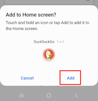 Add a website to the home screen on Android using Samsung Internet