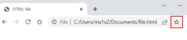 Bookmark a file in Google Chrome