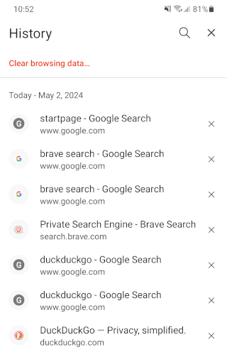 Brave browser internet history