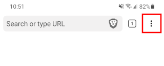 Brave browser menu button