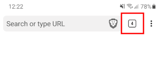 Brave browser tabs button