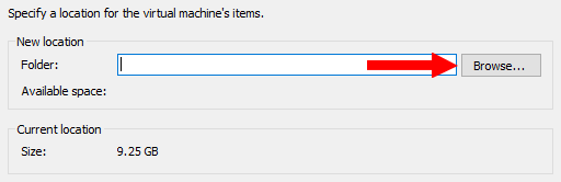Browse button in Hyper-V