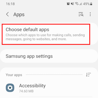 Choose default apps