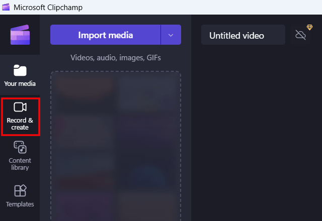 Clipchamp Record and create