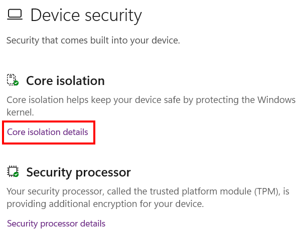 Core isolation details