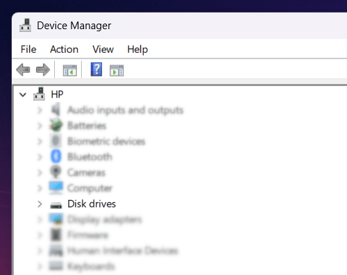 Device Manager Disk drives