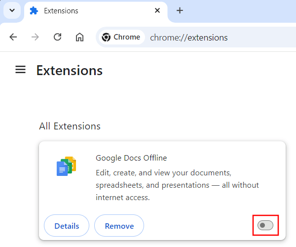 Disable browser extensions in Google Chrome