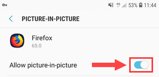 Disable picture-in-picture on a Samsung Galaxy with Android 8