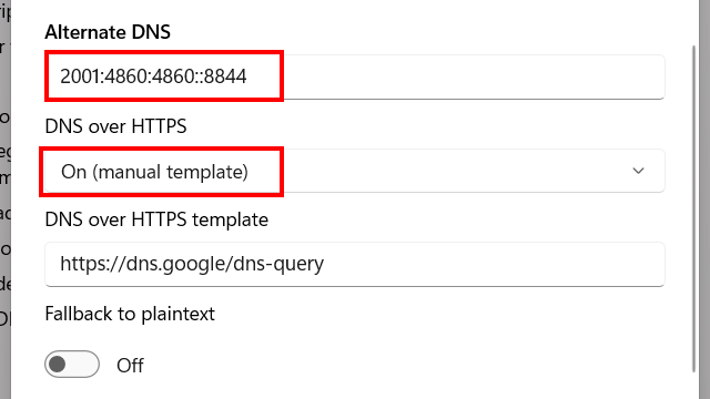 Enable DNS over HTTPS in Windows 11