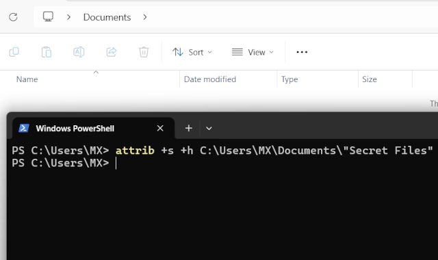 File or folder is hidden in Windows 11 using CMD