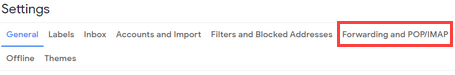 Gmail Forwarding and POP/IMAP tab