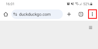 Google Chrome for Android menu button