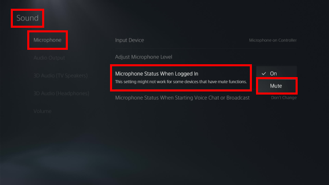 How to mute a PS5 controller microphone by default