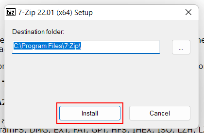 Install 7-Zip