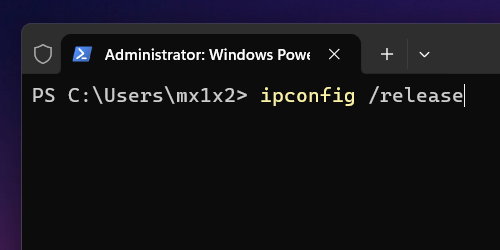 ipconfig /release command