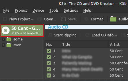 K3b Audio CD