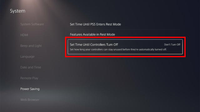 Make the PS5 controller turn off automatically after inactivity