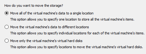 Moving options in Hyper-V