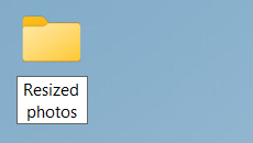 New folder for resized photos