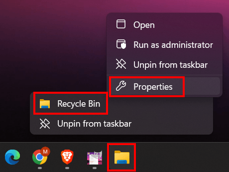 Open shortcut properties