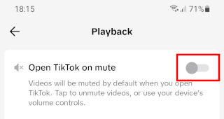 Open TikTok on mute setting