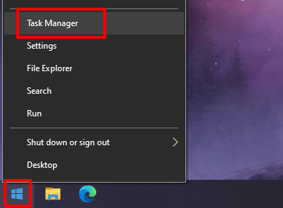 Open Windows 10 Task Manager using the WinX menu