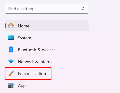 Open Windows 11 Personalization settings