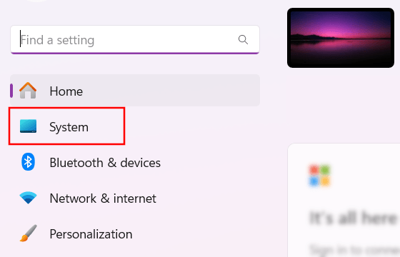 Open Windows 11 system settings