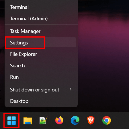 Open Windows settings