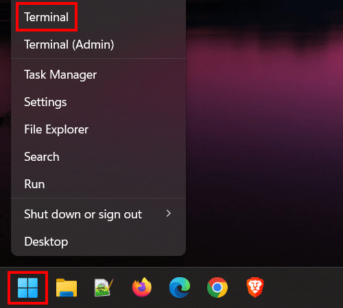 Open Windows Terminal