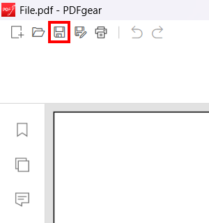 PDFgear save button