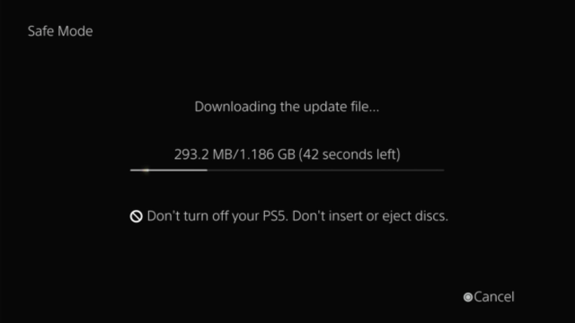 PS5 system software update