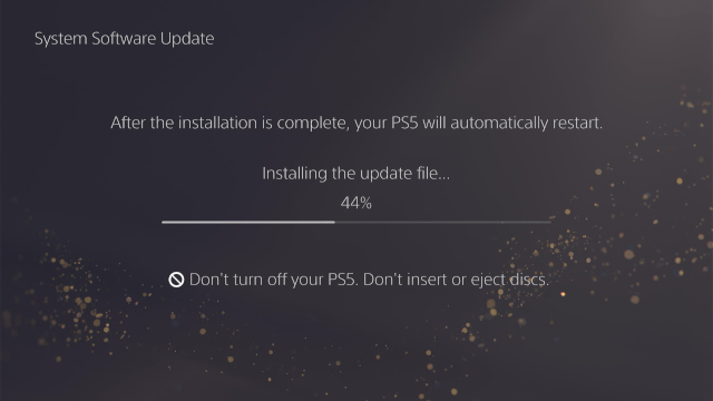 PS5 system software update