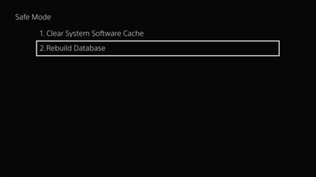 Rebuild database on a PS5