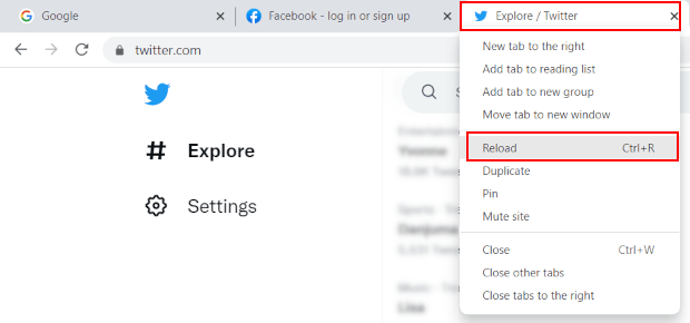 Reload tabs in Chrome, Edge, and Brave