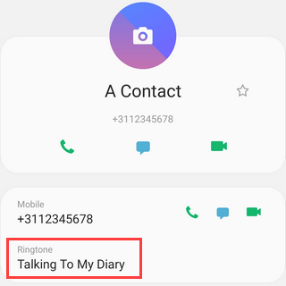 Ringtone for specific contact on Samsung Galaxy Android 9