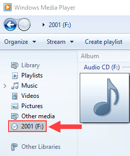 Rip a audio CD in Windows 10 using Windows Media Player