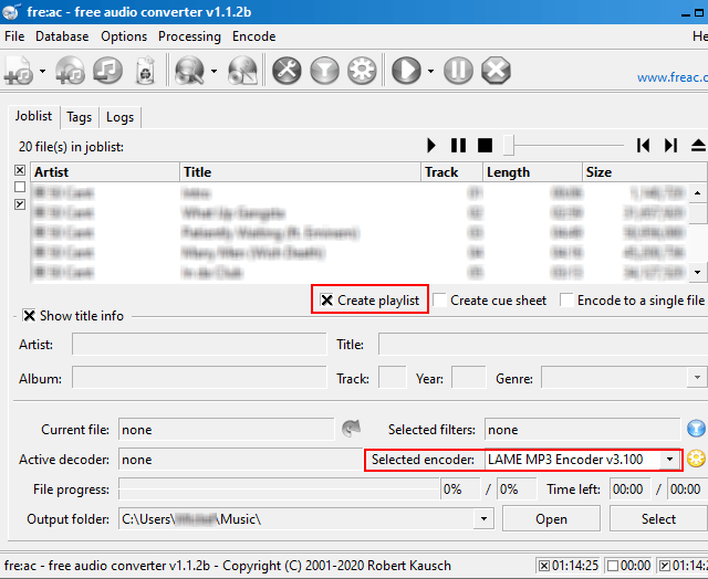 Rip an Audio CD to MP3 with fre:ac