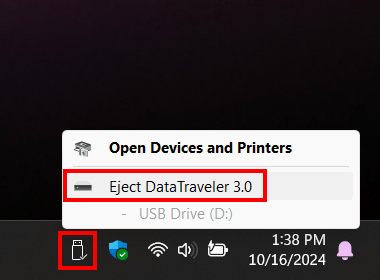 Safely eject a USB device in Windows 10 or 11