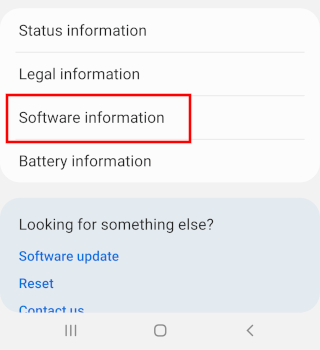 Samsung Galaxy Software information