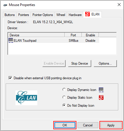 Save Mouse Properties settings