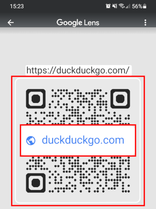 Scan a QR code on your own Android phone or tablet using the Google app