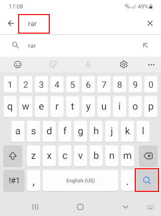 Search for the RAR app